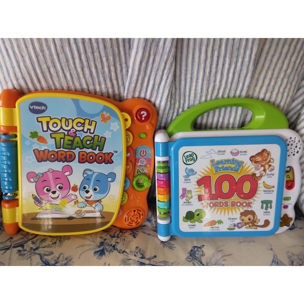 Set of Leapfrog Learning bilingual and V Tech touch and teach 100 words each